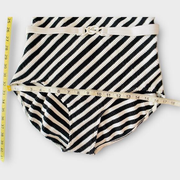 NWT Vintage 70s 80s Jantzen Striped Belted Retro Pinup Bodycon Swimsuit 16 USA - Picture 12 of 16